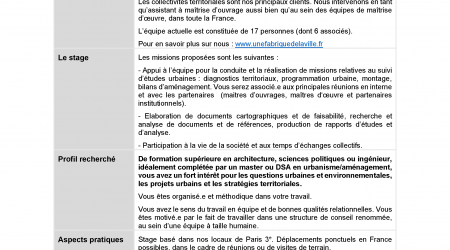 Fiche de poste stage septembre 2025